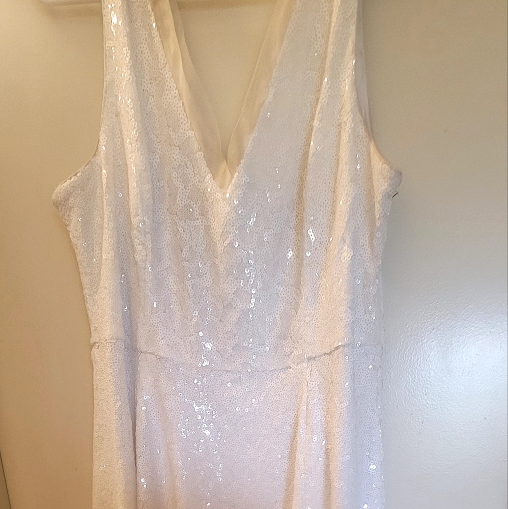 White sequin Calvin Klein Dress sz 16